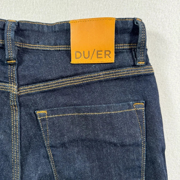Du/Er Straight Leg L2X Slim Fit Jeans Mens Size 29X30 Dark Blue Mid Rise - Picture 13 of 13